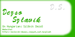 dezso szlavik business card
