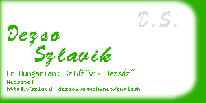 dezso szlavik business card